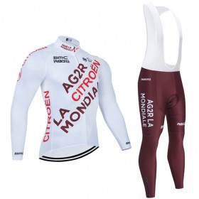 Cykeltøj Langærmet + Bib Cykelbukser 2021 AG2R Citroen Team N001